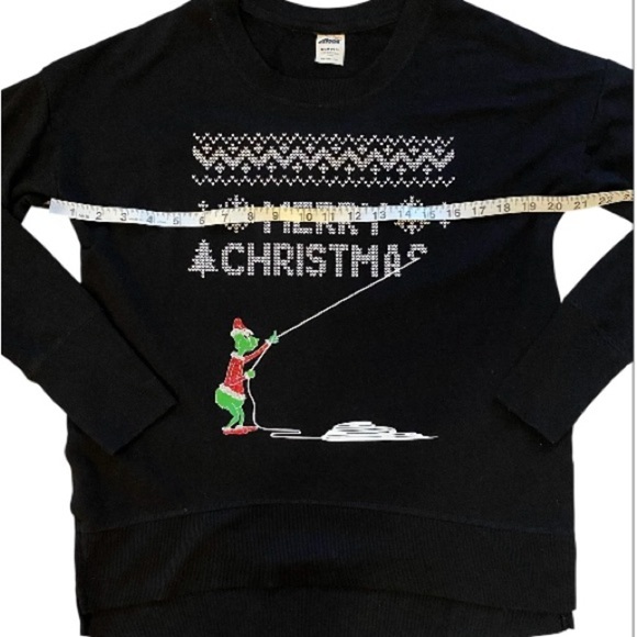 AVIA Black The Grinch Merry Christmas Ugly Sweater oversized small unisex - Picture 4 of 5